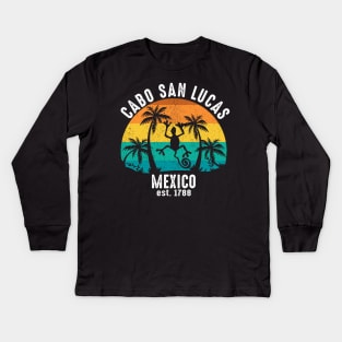 Cabo San Lucas Mexico Sunset Iguana Beach Design Kids Long Sleeve T-Shirt